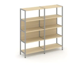Двухсекционный стеллаж четырехярусный 1590х400х1613 Шелф Систем / Shelf System images