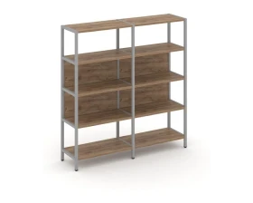 Двухсекционный стеллаж четырехярусный 1590х400х1613 Шелф Систем / Shelf System images