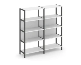 Двухсекционный стеллаж четырехярусный 1590х400х1613 Шелф Систем / Shelf System images
