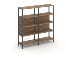 Двухсекционный стеллаж четырехярусный 1590х400х1613 Шелф Систем / Shelf System images
