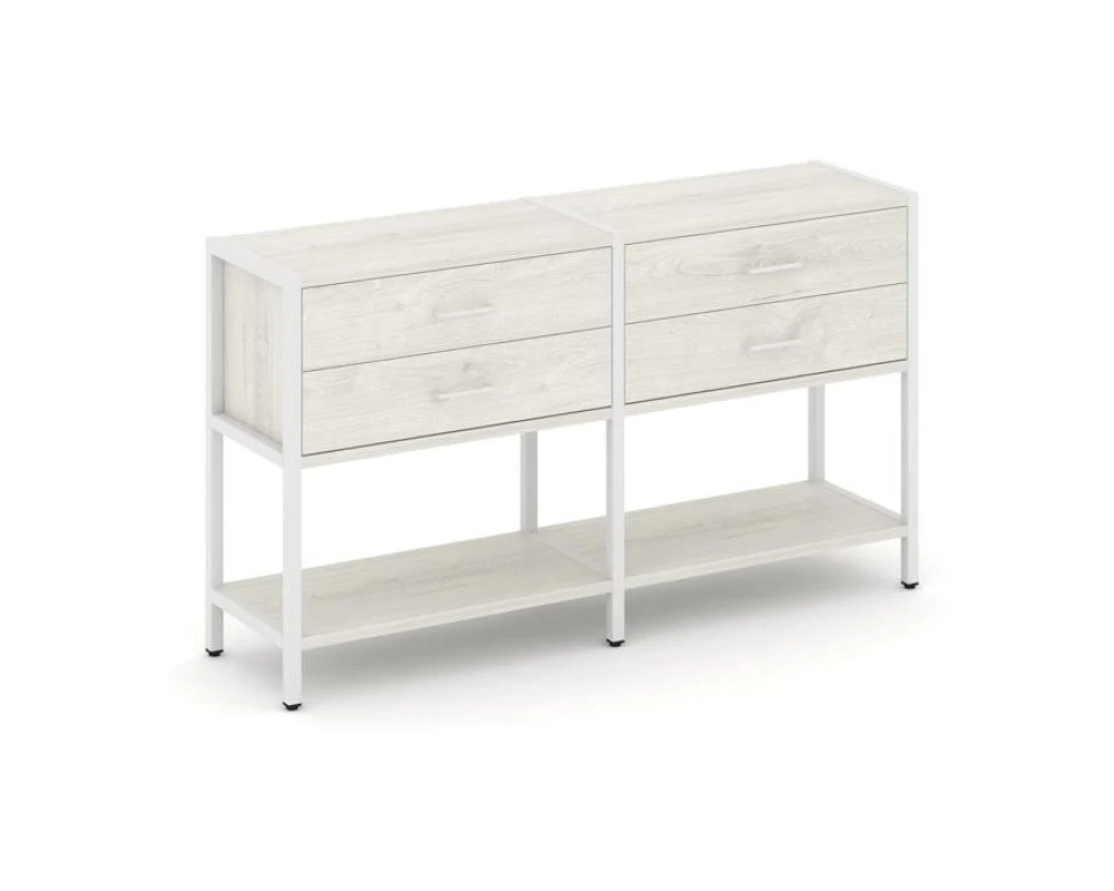 Двухсекционный стеллаж двухярусный с ящиками 1590х400х879 Шелф Систем / Shelf System