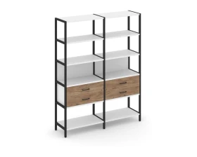 Двухсекционный стеллаж пятиярусный с ящиками 1590х400х1980 Шелф Систем / Shelf System images