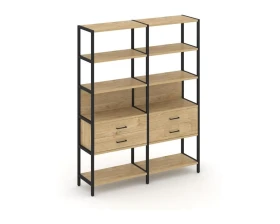 Двухсекционный стеллаж пятиярусный с ящиками 1590х400х1980 Шелф Систем / Shelf System images
