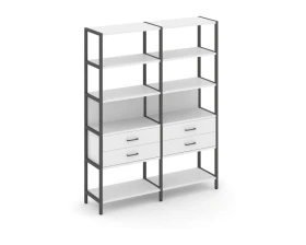 Двухсекционный стеллаж пятиярусный с ящиками 1590х400х1980 Шелф Систем / Shelf System images