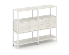Двухсекционный стеллаж трехярусный с ящиками на одном ярусе 1590х400х1246 Шелф Систем / Shelf System images