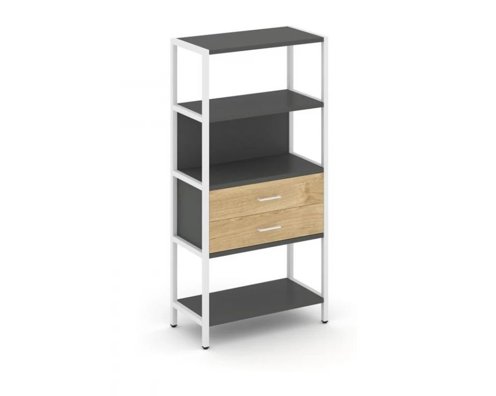 Односекционный стеллаж четырехярусный с ящиками 810х400х1613 Shelf System