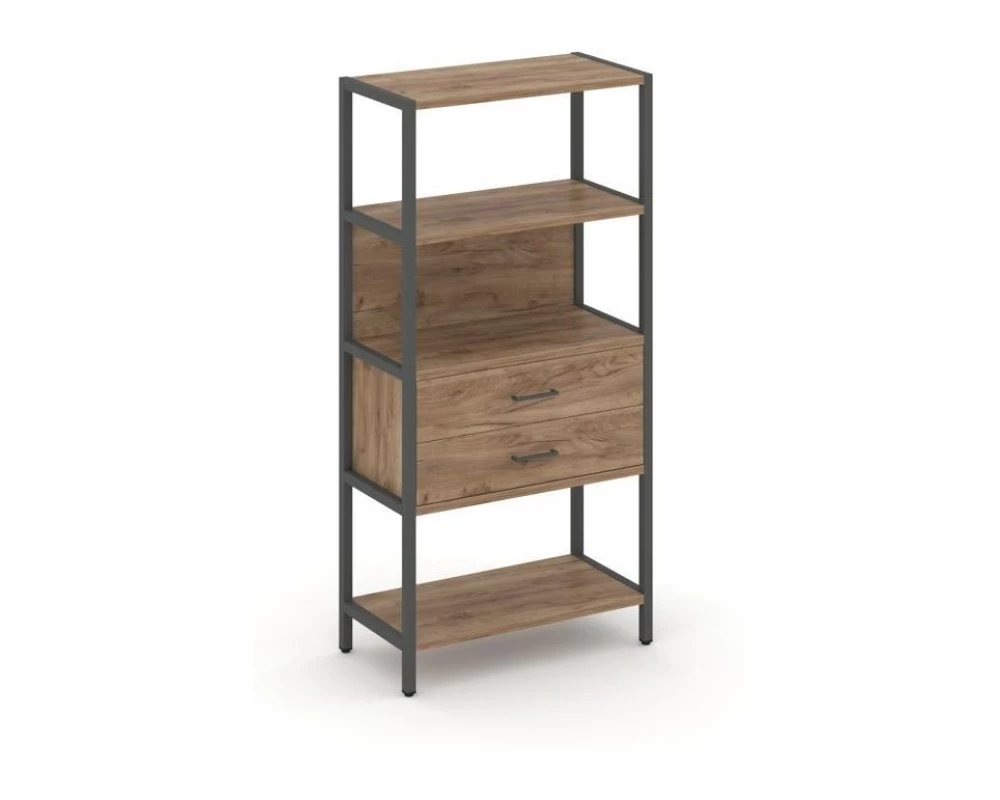 Односекционный стеллаж четырехярусный с ящиками 810х400х1613 Shelf System