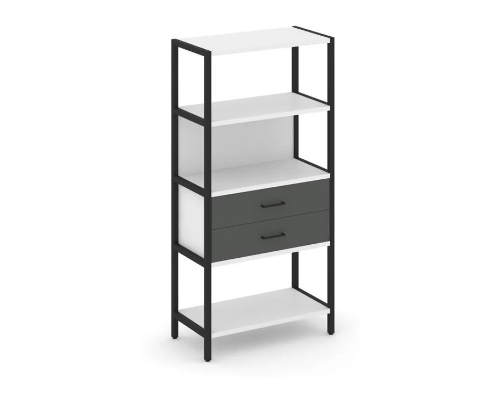 Односекционный стеллаж четырехярусный с ящиками 810х400х1613 Shelf System