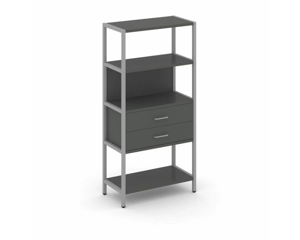 Односекционный стеллаж четырехярусный с ящиками 810х400х1613 Shelf System