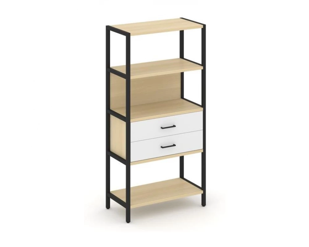 Односекционный стеллаж четырехярусный с ящиками 810х400х1613 Shelf System