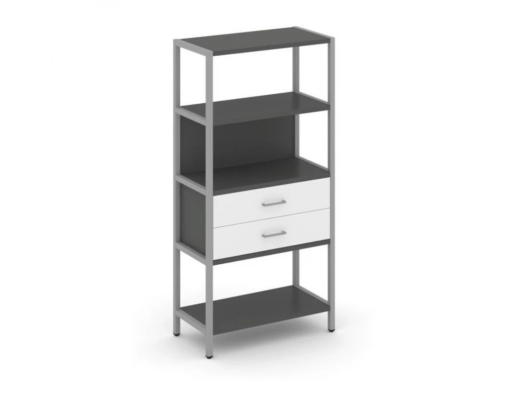 Односекционный стеллаж четырехярусный с ящиками 810х400х1613 Shelf System