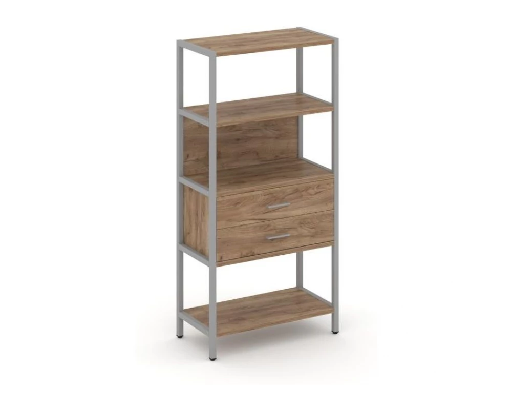 Односекционный стеллаж четырехярусный с ящиками 810х400х1613 Shelf System