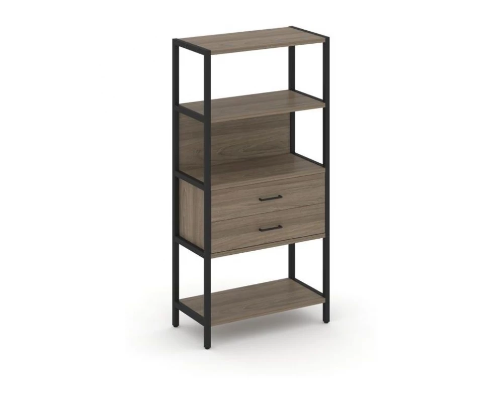 Односекционный стеллаж четырехярусный с ящиками 810х400х1613 Shelf System