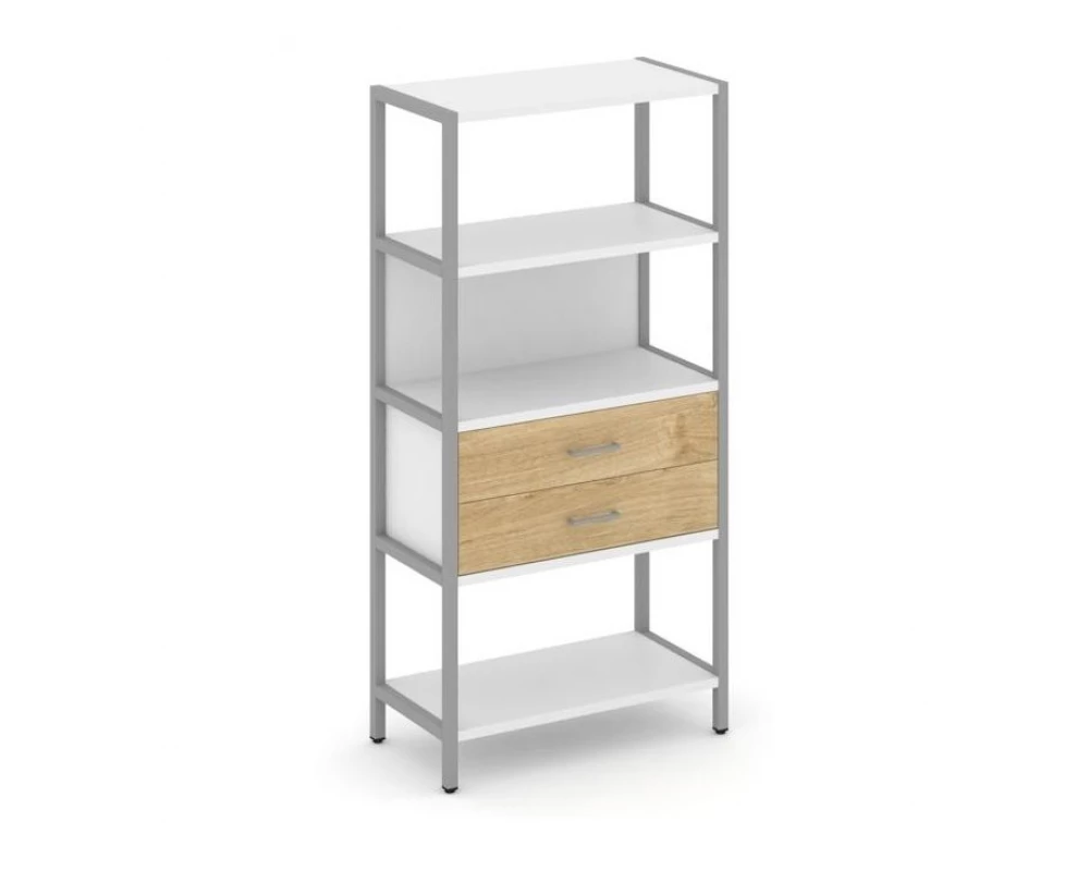 Односекционный стеллаж четырехярусный с ящиками 810х400х1613 Shelf System