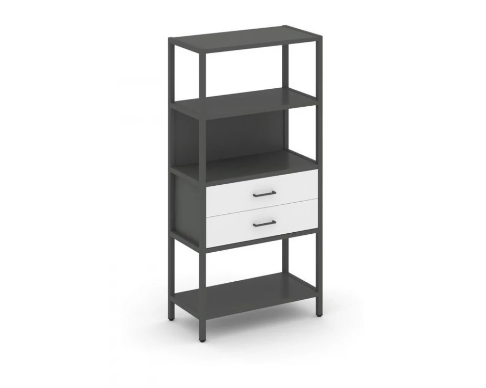 Односекционный стеллаж четырехярусный с ящиками 810х400х1613 Shelf System