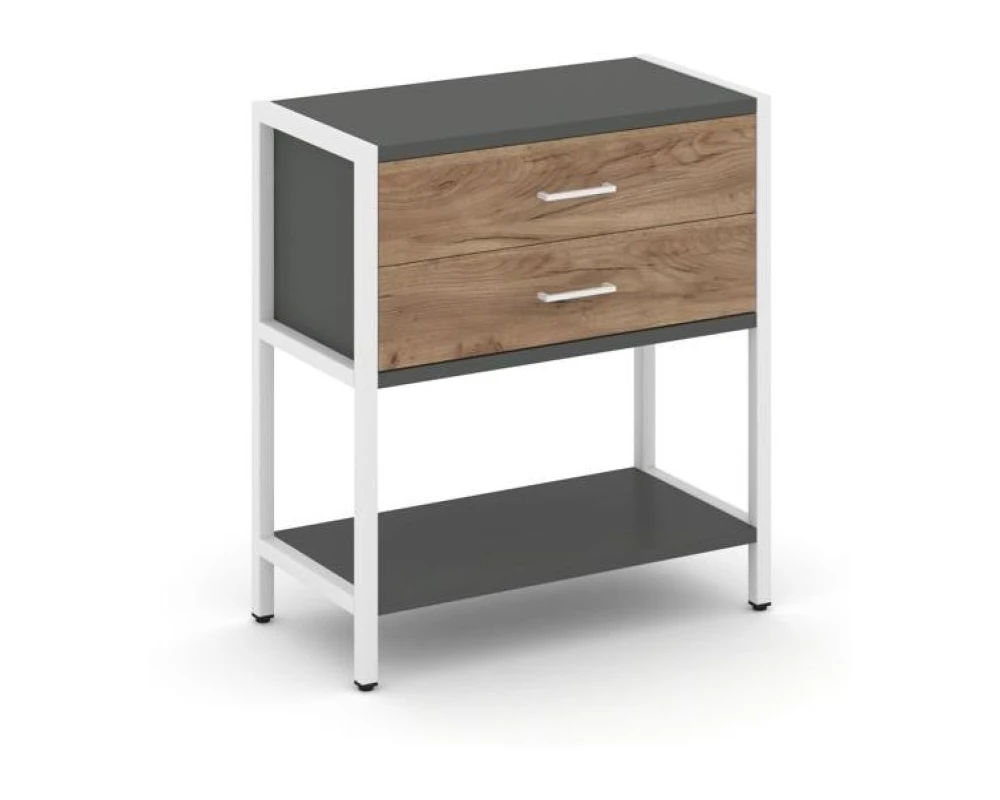 Односекционный стеллаж двухярусный с ящиками 810х400х879 Шелф Систем / Shelf System