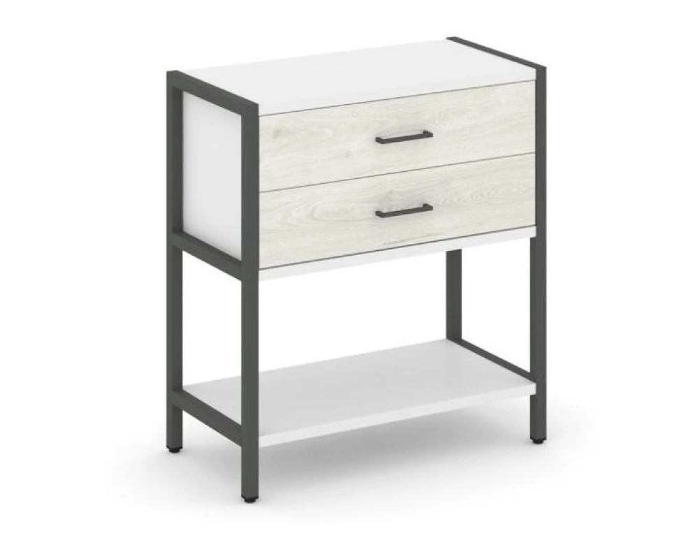 Односекционный стеллаж двухярусный с ящиками 810х400х879 Шелф Систем / Shelf System