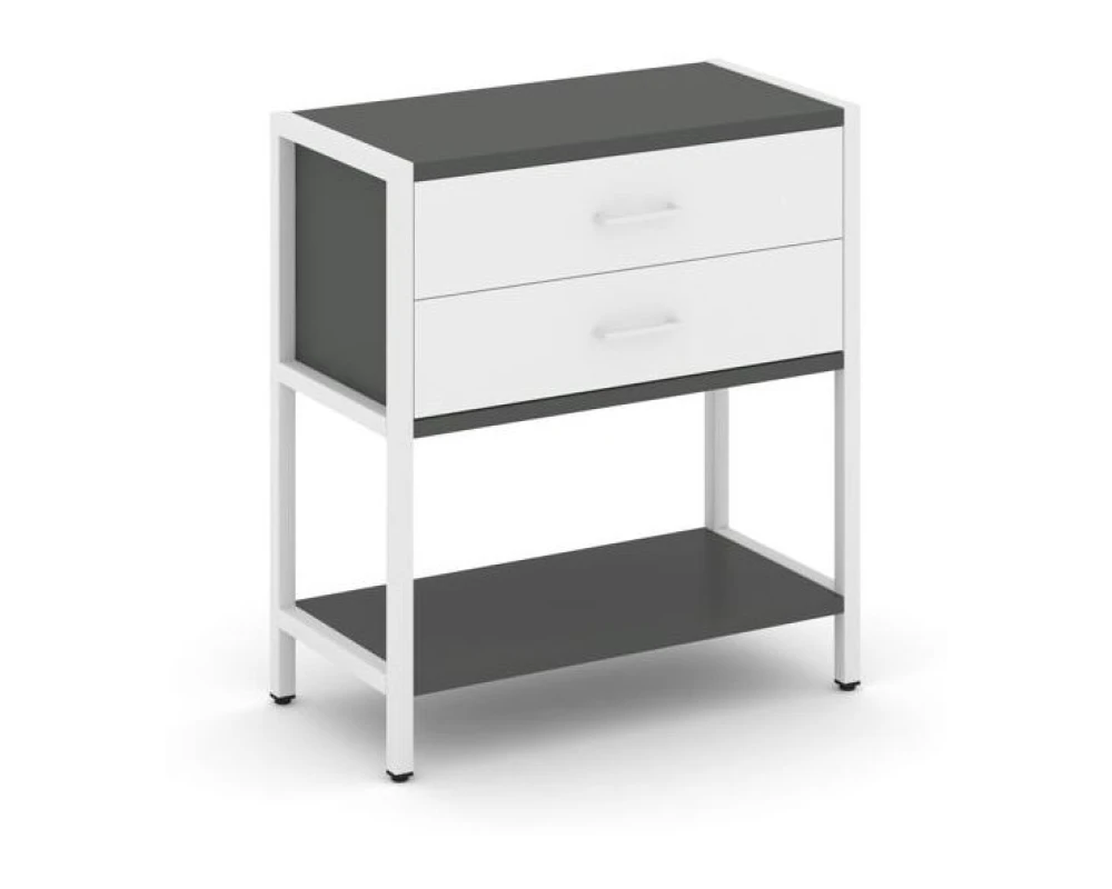 Односекционный стеллаж двухярусный с ящиками 810х400х879 Шелф Систем / Shelf System