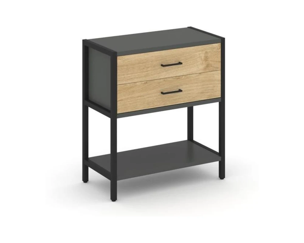 Односекционный стеллаж двухярусный с ящиками 810х400х879 Шелф Систем / Shelf System