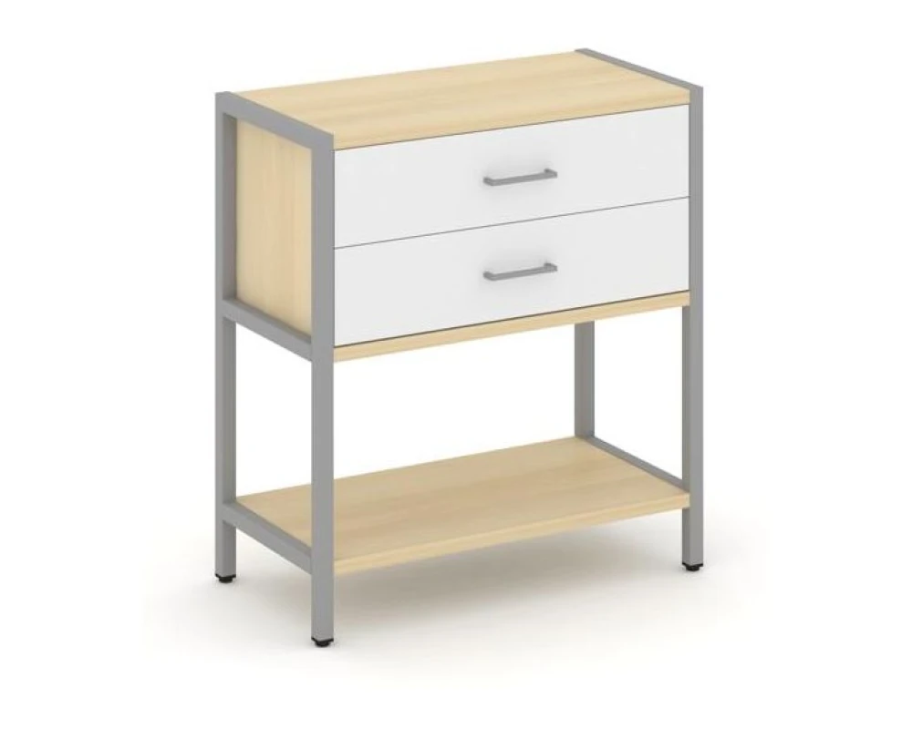 Односекционный стеллаж двухярусный с ящиками 810х400х879 Шелф Систем / Shelf System