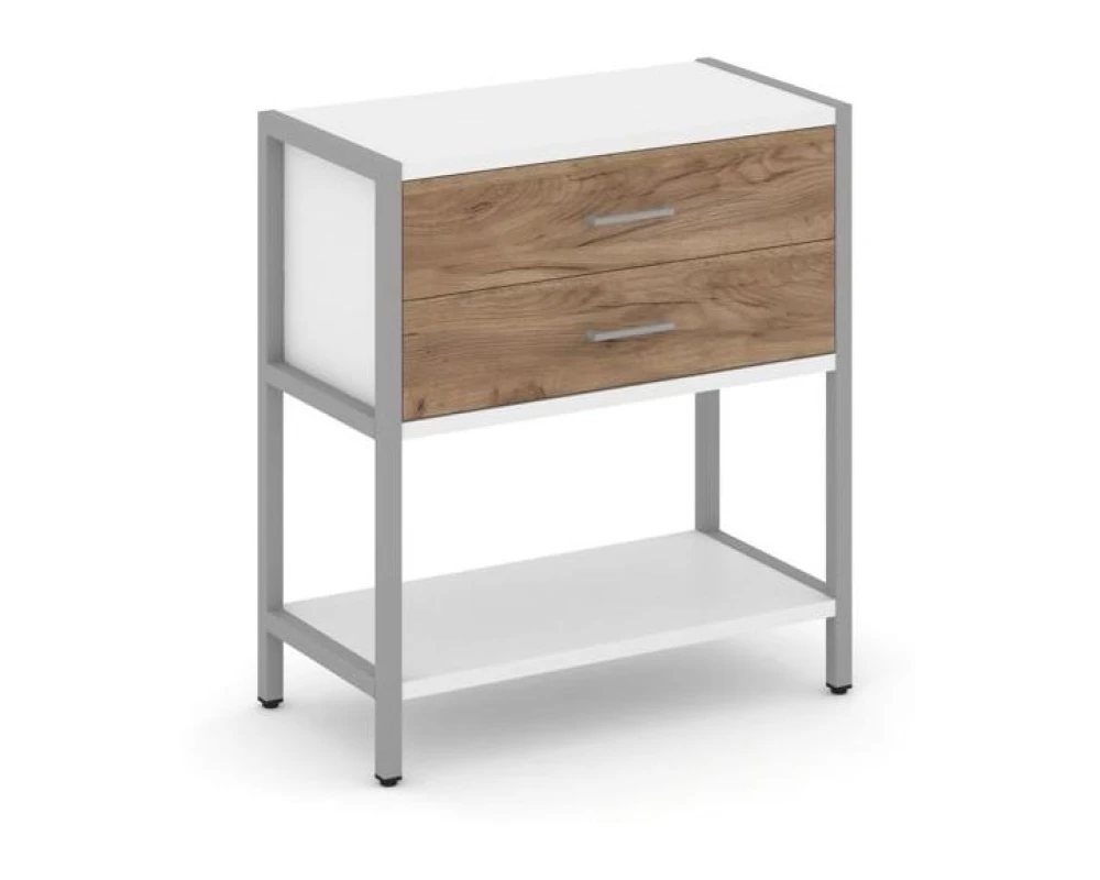 Односекционный стеллаж двухярусный с ящиками 810х400х879 Шелф Систем / Shelf System