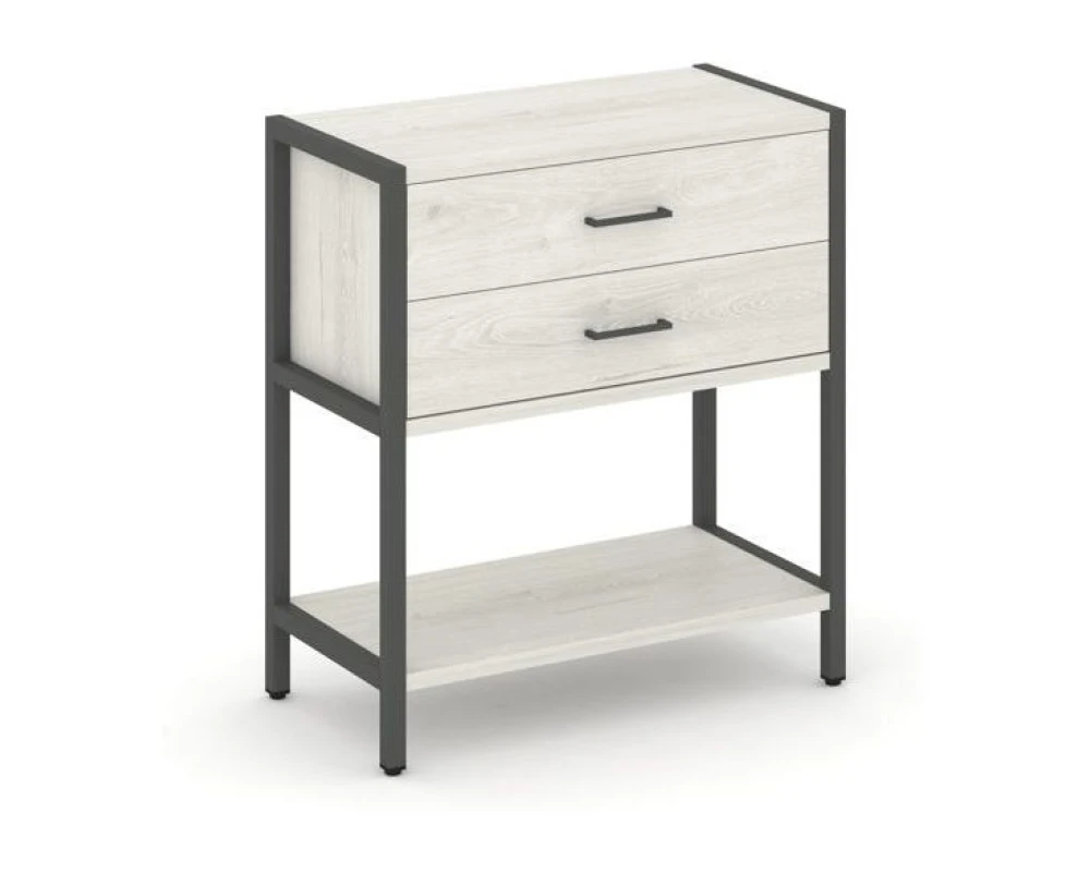 Односекционный стеллаж двухярусный с ящиками 810х400х879 Шелф Систем / Shelf System