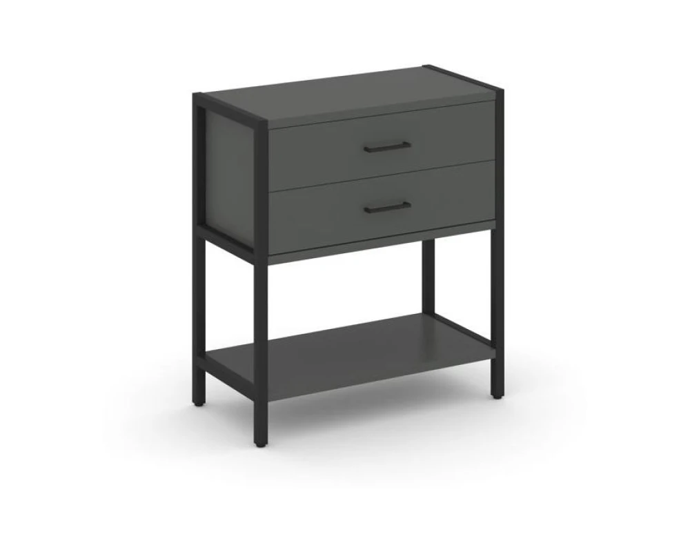 Односекционный стеллаж двухярусный с ящиками 810х400х879 Шелф Систем / Shelf System