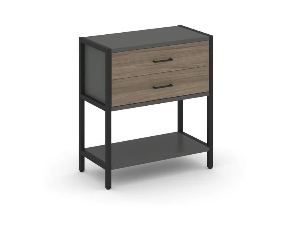 Односекционный стеллаж двухярусный с ящиками 810х400х879 Шелф Систем / Shelf System