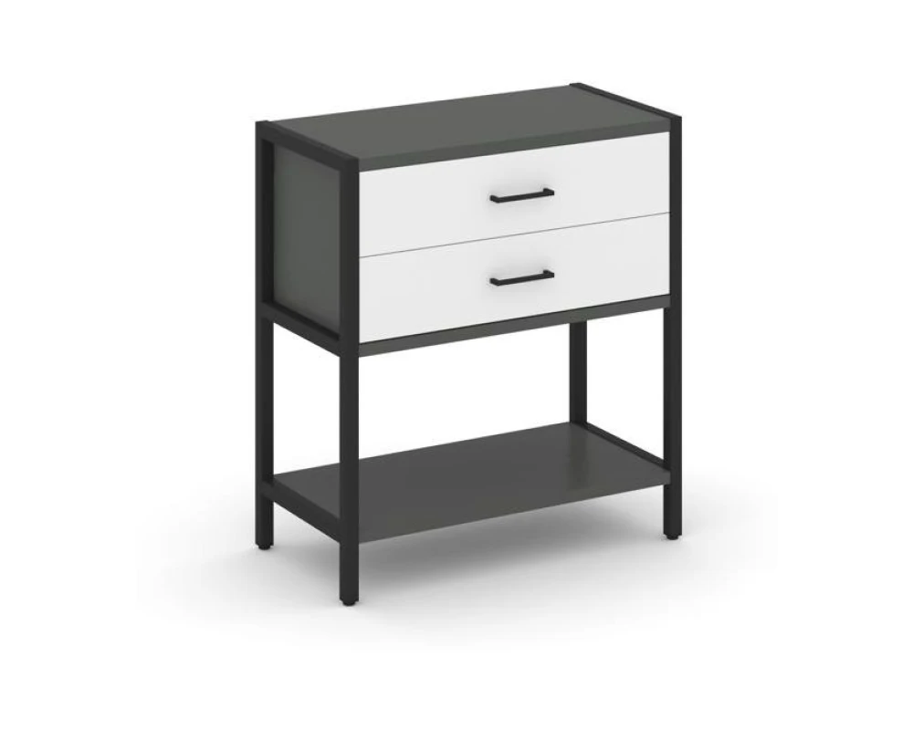 Односекционный стеллаж двухярусный с ящиками 810х400х879 Шелф Систем / Shelf System