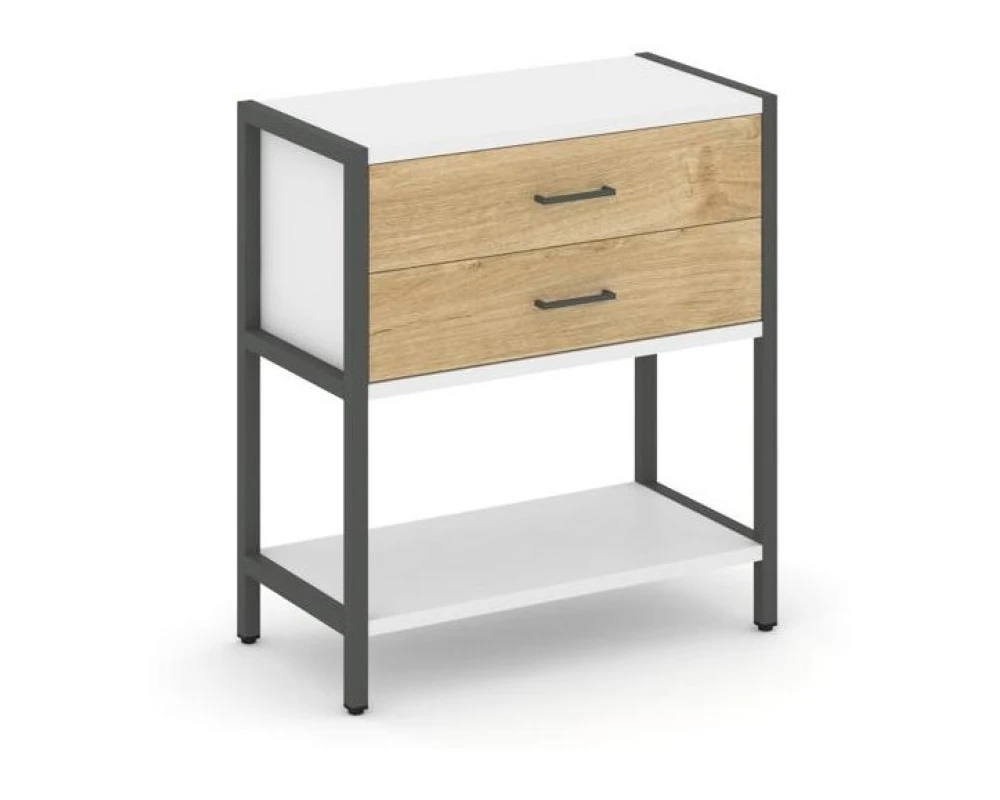 Односекционный стеллаж двухярусный с ящиками 810х400х879 Шелф Систем / Shelf System