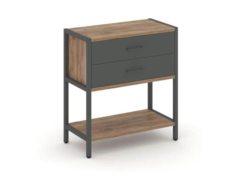 Односекционный стеллаж двухярусный с ящиками 810х400х879 Шелф Систем / Shelf System