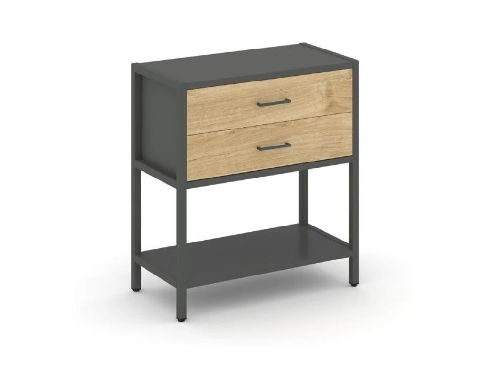 Односекционный стеллаж двухярусный с ящиками 810х400х879 Шелф Систем / Shelf System