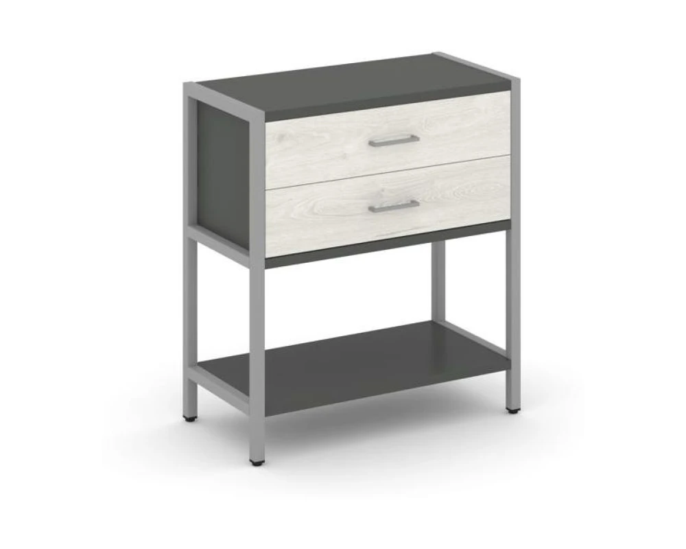 Односекционный стеллаж двухярусный с ящиками 810х400х879 Шелф Систем / Shelf System