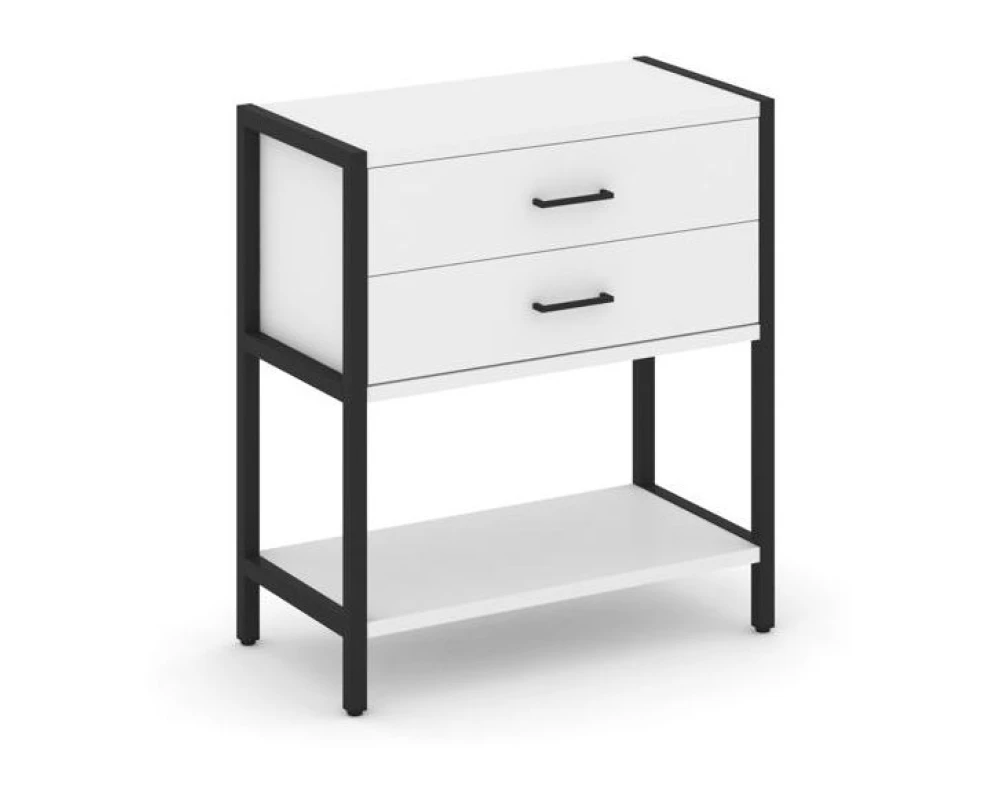 Односекционный стеллаж двухярусный с ящиками 810х400х879 Шелф Систем / Shelf System