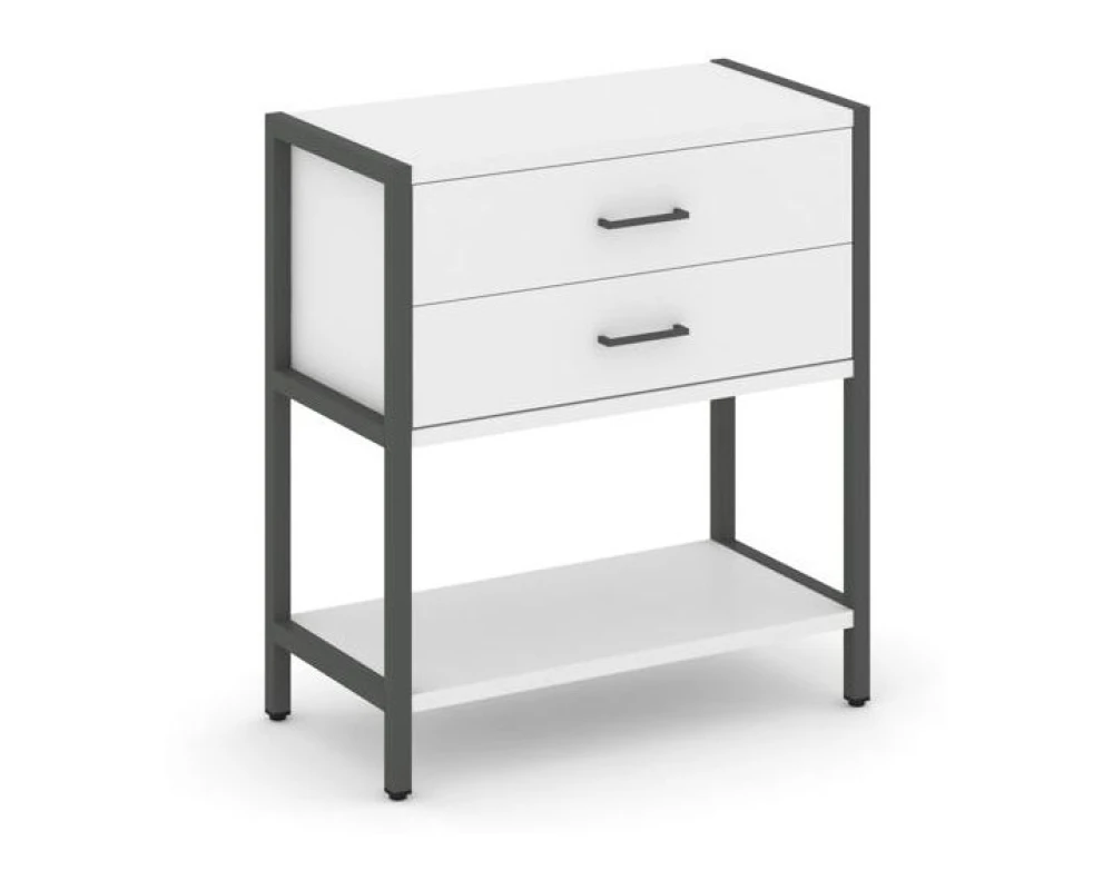 Односекционный стеллаж двухярусный с ящиками 810х400х879 Шелф Систем / Shelf System