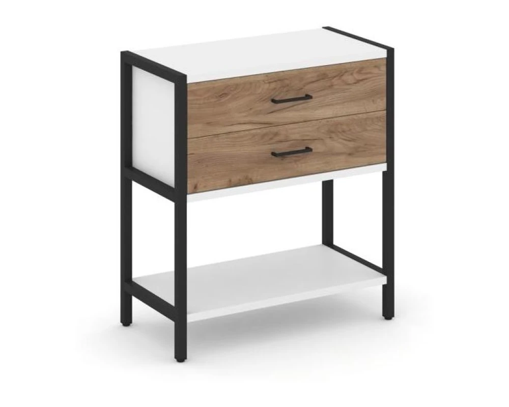 Односекционный стеллаж двухярусный с ящиками 810х400х879 Шелф Систем / Shelf System