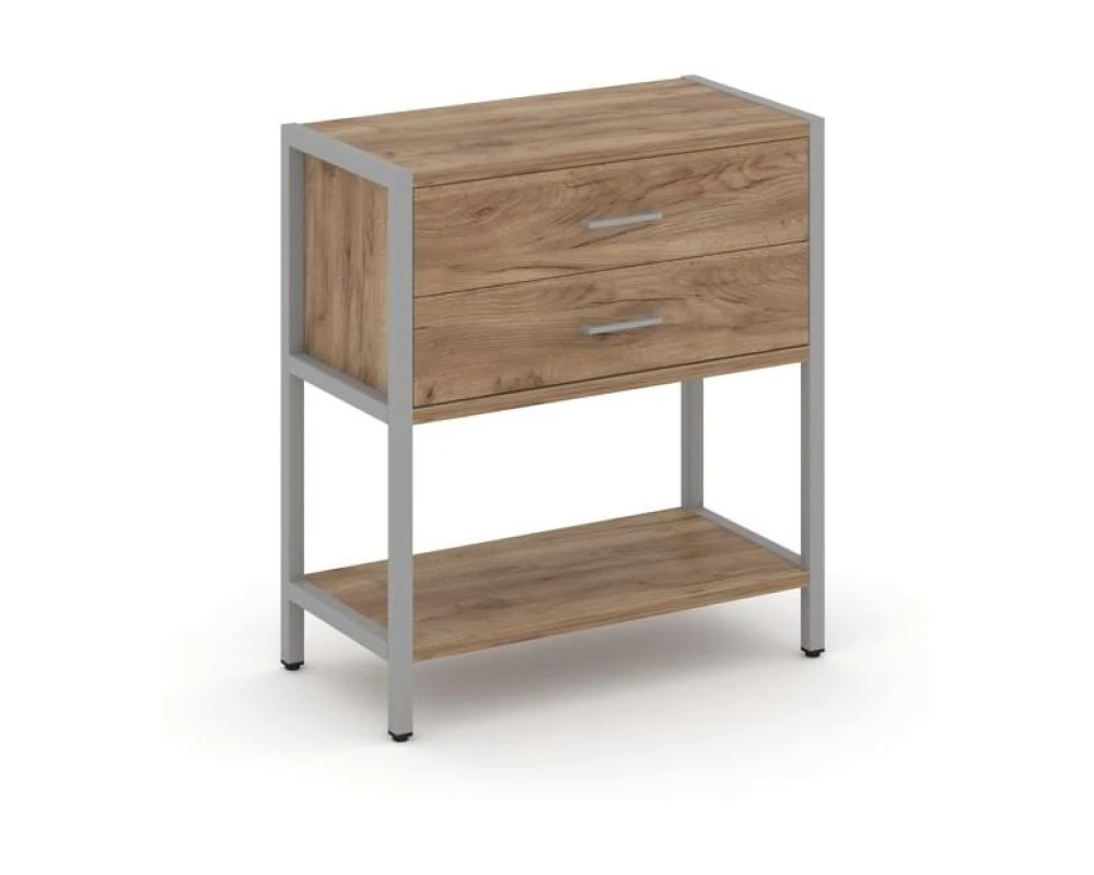 Односекционный стеллаж двухярусный с ящиками 810х400х879 Шелф Систем / Shelf System