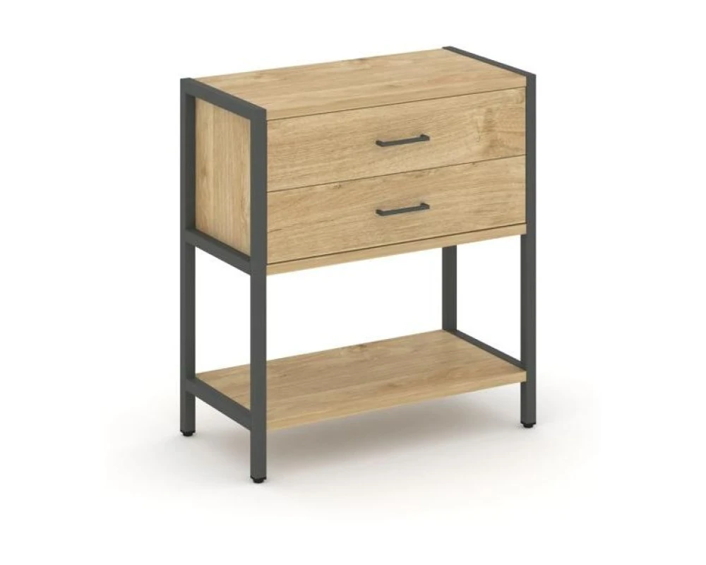 Односекционный стеллаж двухярусный с ящиками 810х400х879 Шелф Систем / Shelf System