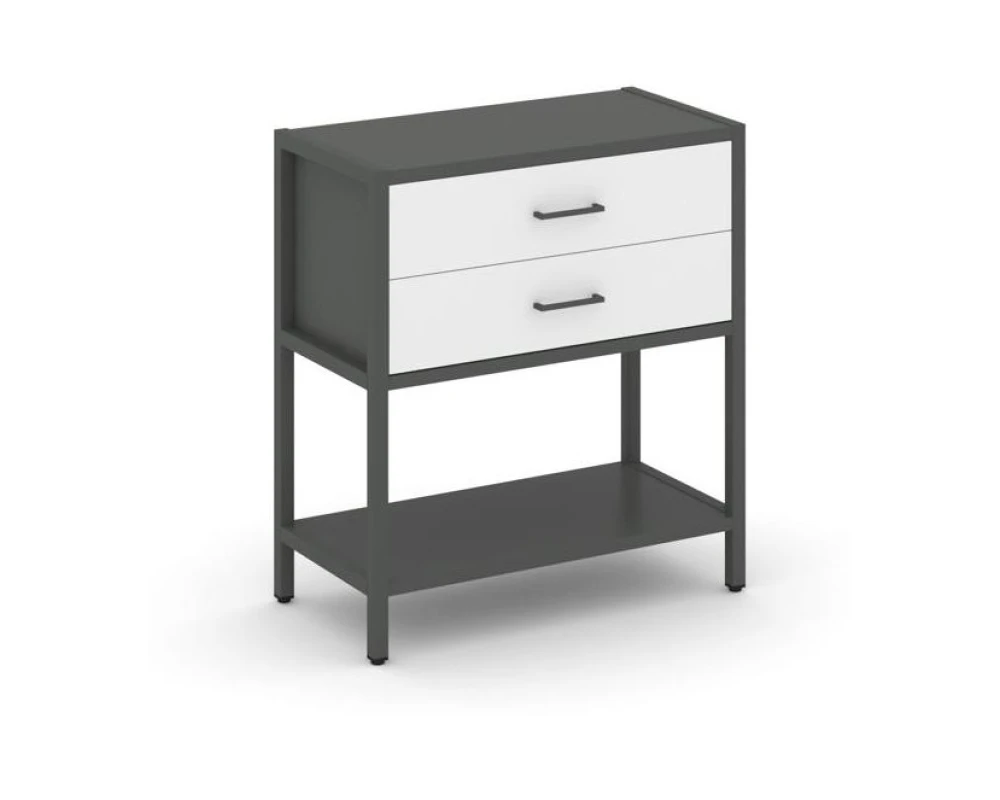 Односекционный стеллаж двухярусный с ящиками 810х400х879 Шелф Систем / Shelf System