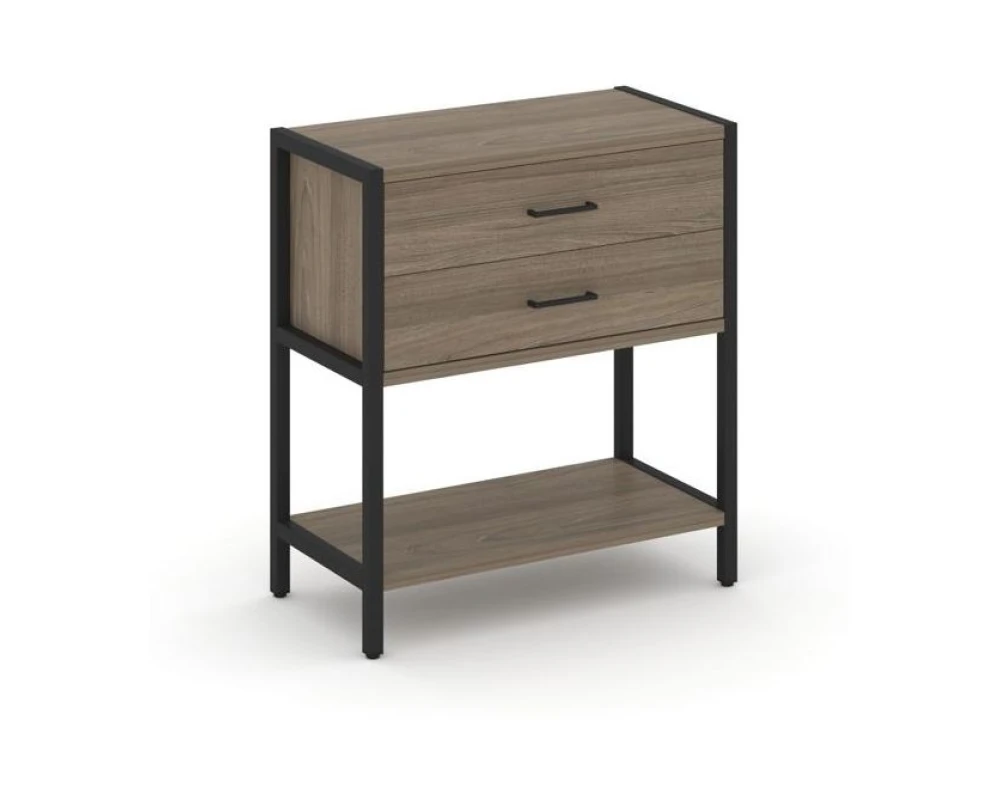 Односекционный стеллаж двухярусный с ящиками 810х400х879 Шелф Систем / Shelf System