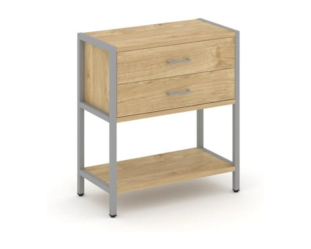 Односекционный стеллаж двухярусный с ящиками 810х400х879 Шелф Систем / Shelf System