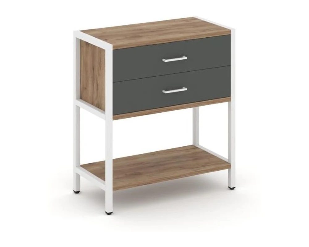 Односекционный стеллаж двухярусный с ящиками 810х400х879 Шелф Систем / Shelf System