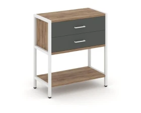 Односекционный стеллаж двухярусный с ящиками 810х400х879 Шелф Систем / Shelf System images