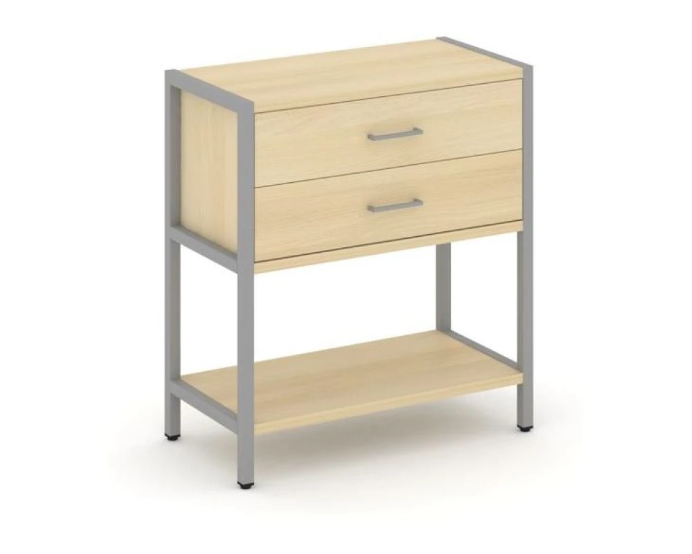 Односекционный стеллаж двухярусный с ящиками 810х400х879 Шелф Систем / Shelf System