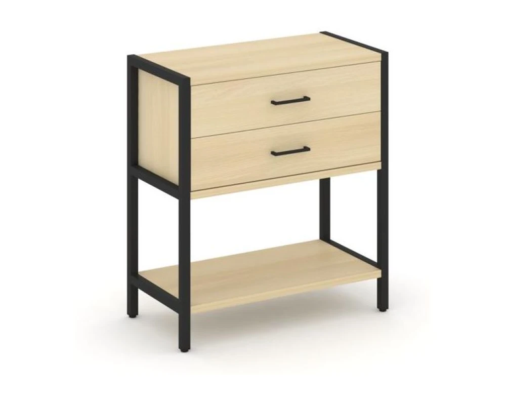 Односекционный стеллаж двухярусный с ящиками 810х400х879 Шелф Систем / Shelf System