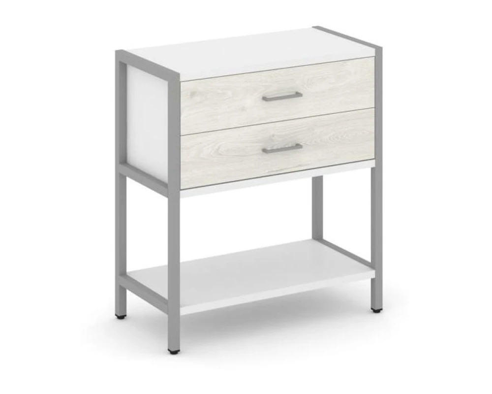 Односекционный стеллаж двухярусный с ящиками 810х400х879 Шелф Систем / Shelf System