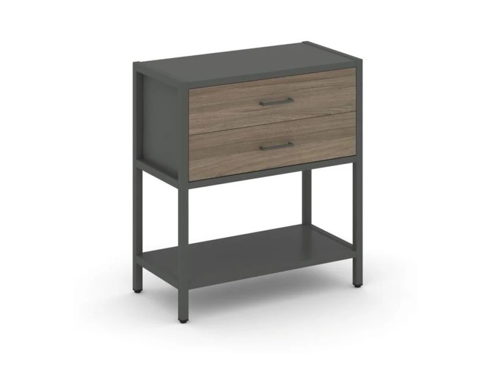 Односекционный стеллаж двухярусный с ящиками 810х400х879 Шелф Систем / Shelf System