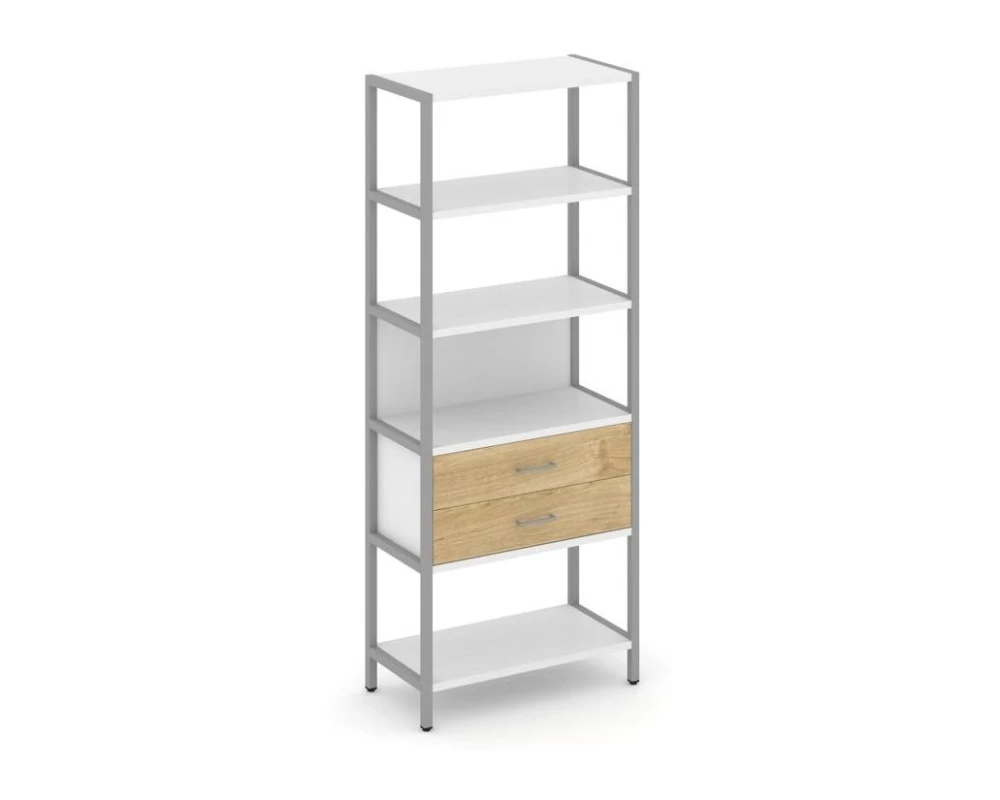 Односекционный стеллаж пятиярусный с ящиками 810х400х1980 Шелф Систем / Shelf System