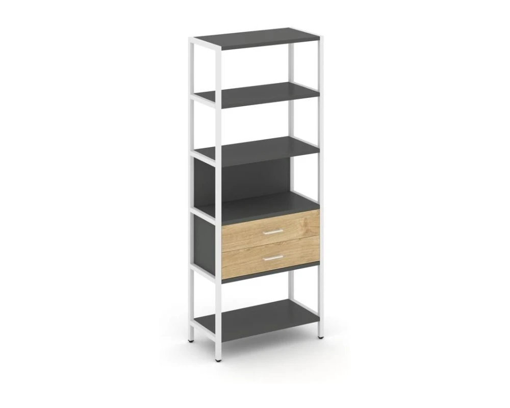 Односекционный стеллаж пятиярусный с ящиками 810х400х1980 Шелф Систем / Shelf System