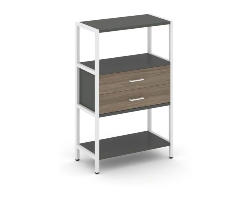 Односекционный стеллаж трехярусный с ящиками 810х400х1246 Шелф Систем / Shelf System